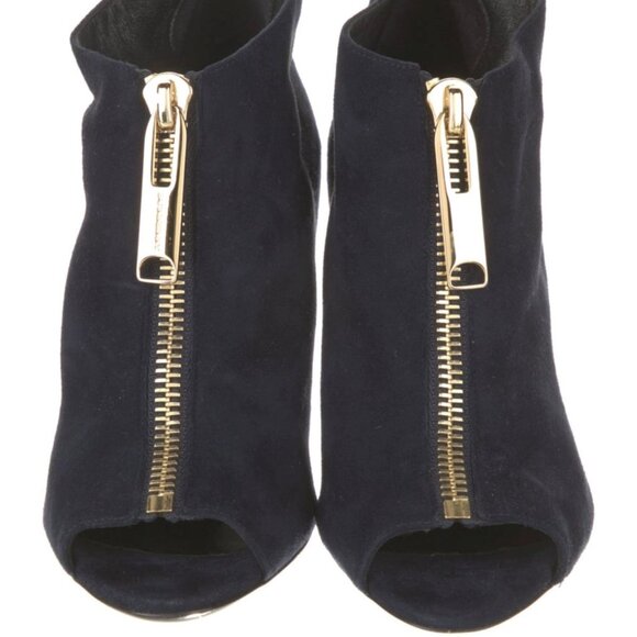 Burberry Suede Peep-toe Booties - Picture 1 of 5
